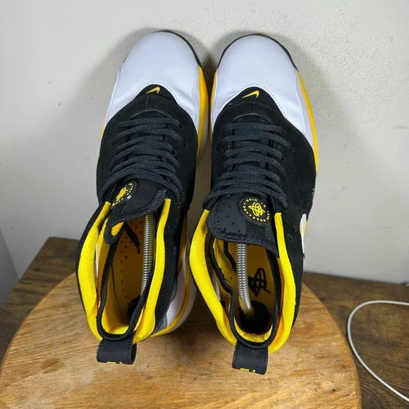 Nike Air Huarache 64 Elite Black White Yellow Shoes 313386-102 Mens 12